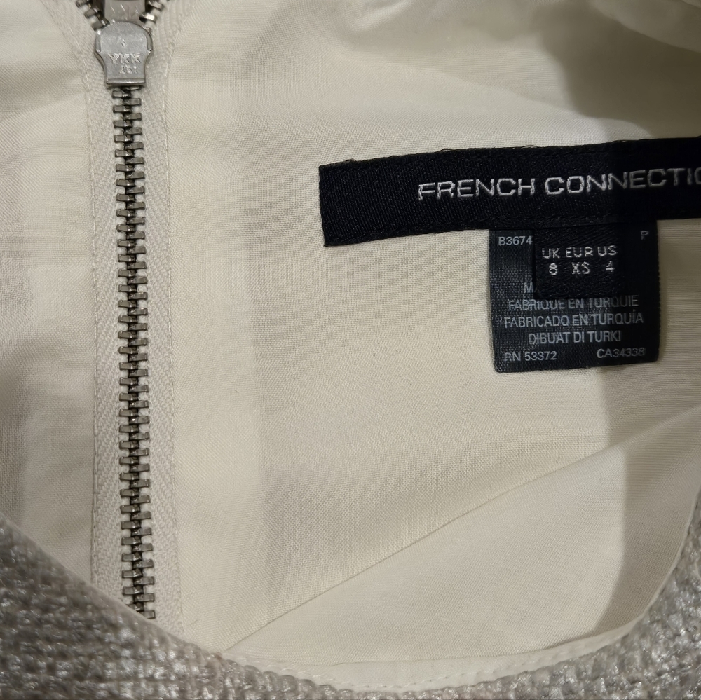 French Connection Silver Metallic Sundae Mini Dress - Picture 5 of 7